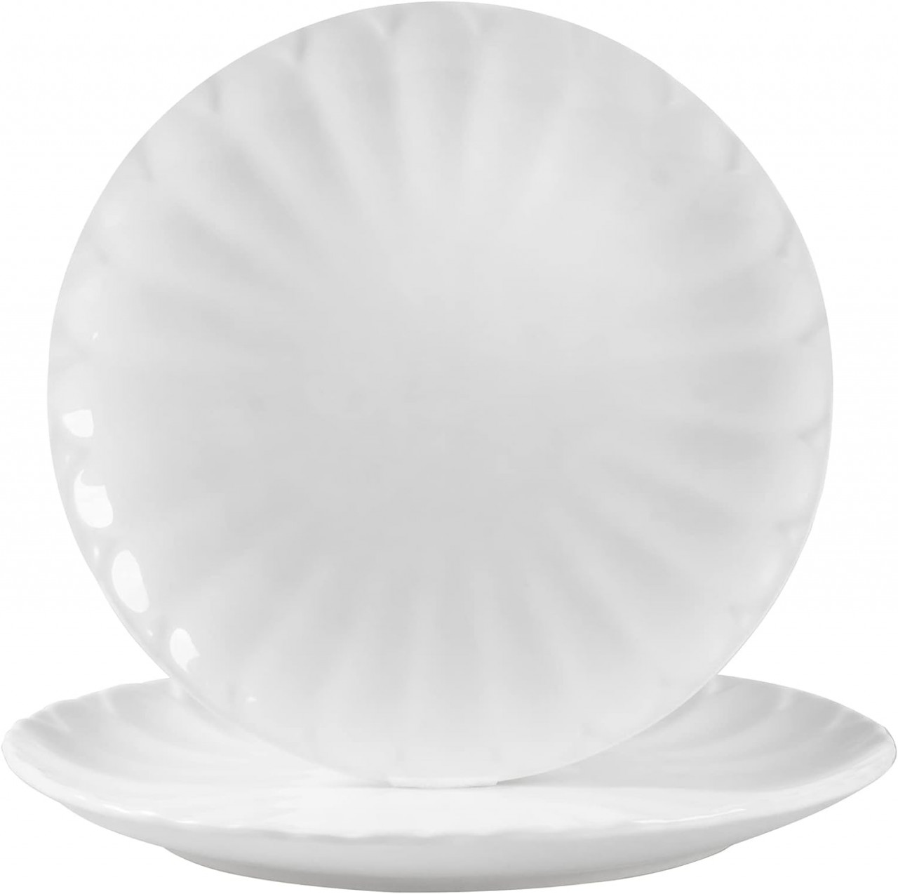 Set de 2 farfurii UIBFCWN, portelan, alb, 21,8/19,8 cm