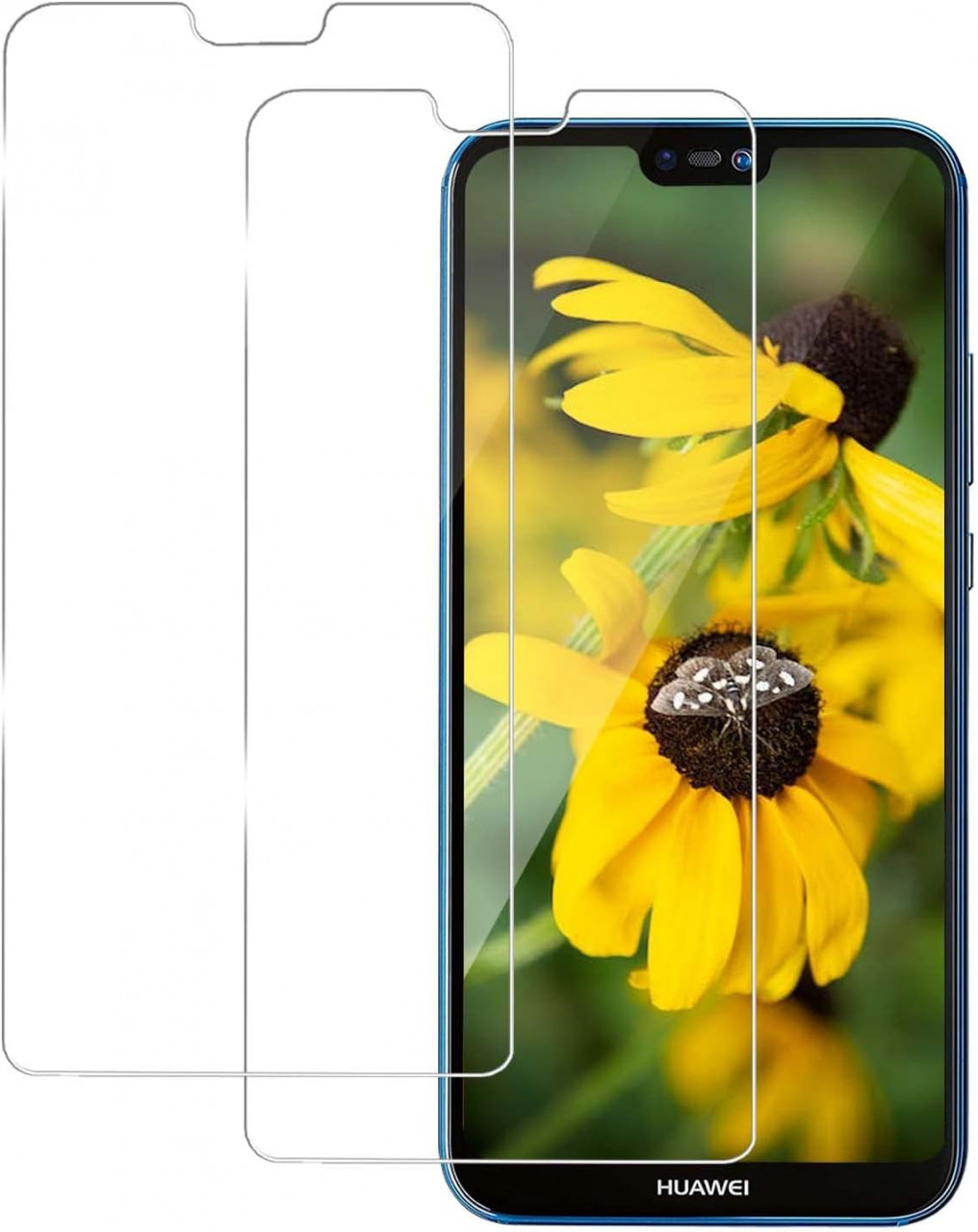 Set de 2 folii de protectie ecran pentru Huawei P20 Lite REROXE, sticla securizata, transparent
