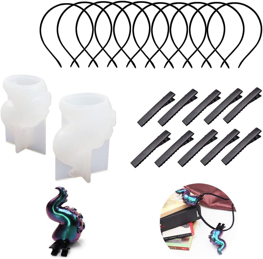 Set de 2 matrite pentru brelocuri/clame de par si accesorii Koonafy, silicon, alb