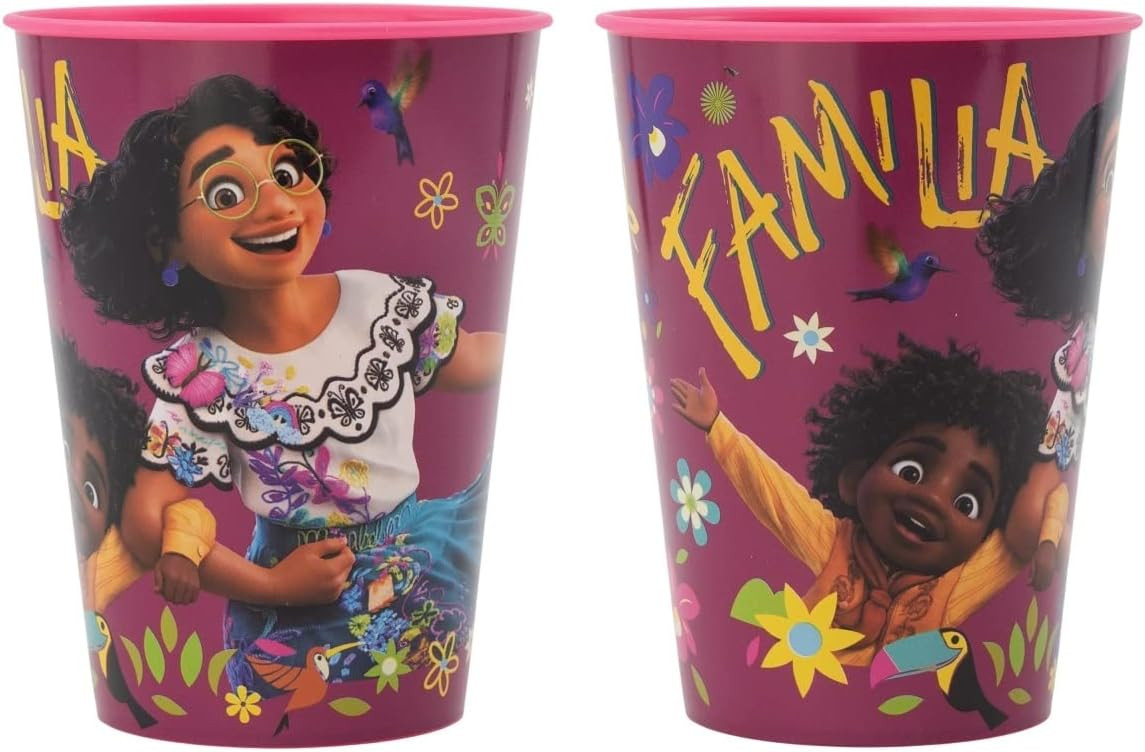 Set de 2 pahare pentru copii Ils I Love, plastic, multicolor, 10 x 8 x 8 cm, 260 ml
