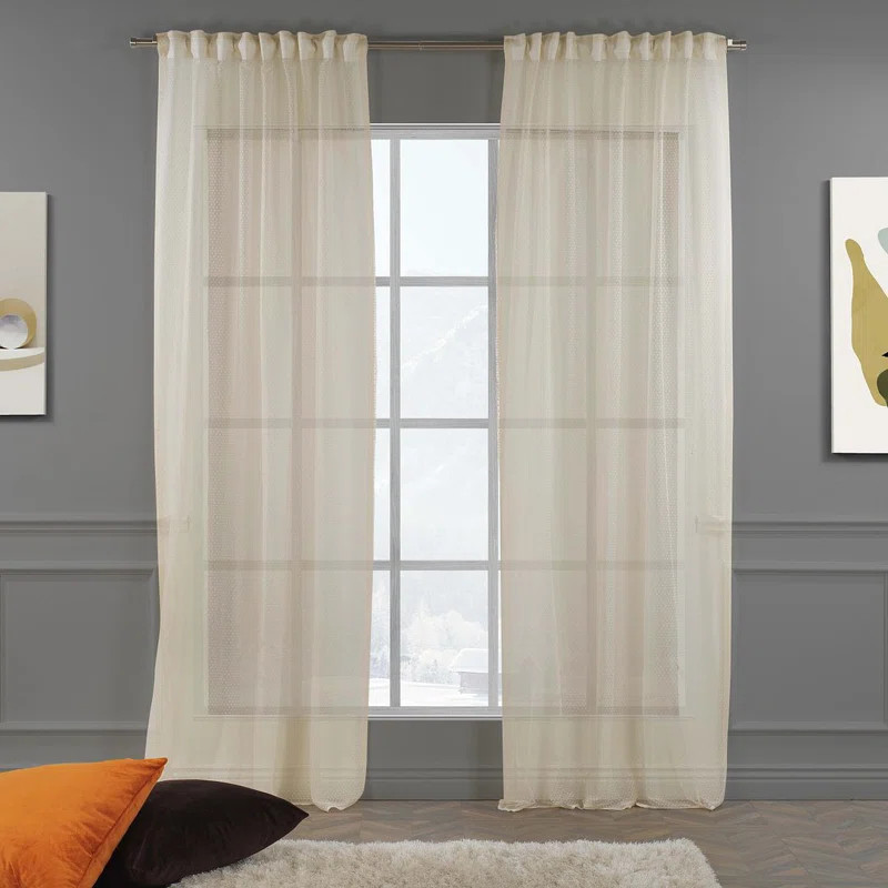 Set de 2 perdele Lilijan Home & Curtain, poliester, bej, 140 x 245 cm