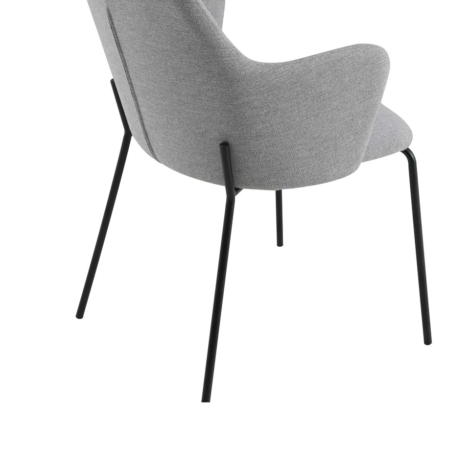 Set de 2 scaune tapitate Oslo, negru/gri, 58 x 53 x 85 cm image4