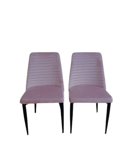Set de 2 scaune tapitate Otto, catifea/ lemn, lila prafuit/ negru, 88 x 48 x 44 cm chilipirul-zilei imagine noua