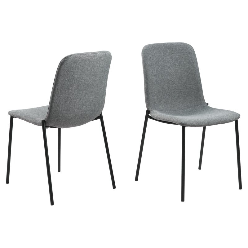 Set de 2 scaune tapitate Regionalda, gri deschis/negru, 86 x 45,5 x 55,5 cm chilipirul-zilei.ro imagine noua 2022