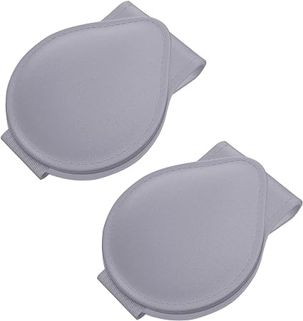 Set de 2 suporturi auto pentru ochelari TSLBW, gri, piele, 9 x 4.5 cm