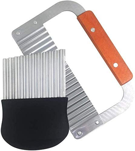 Set de 2 taietoare pentru fructe/legume Ook, otel inoxidabil/lemn/plastic, argintiu/negru/maro