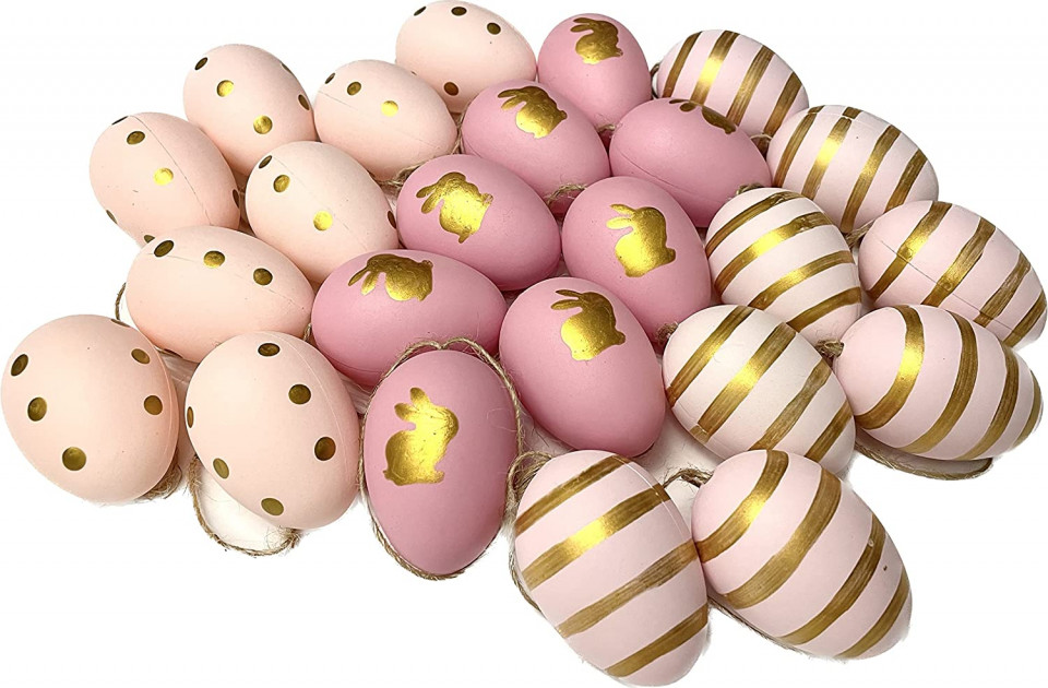 Set de 24 oua pentru Paste Khevga, plastic, multicolor, 6 cm Accesorii pret redus