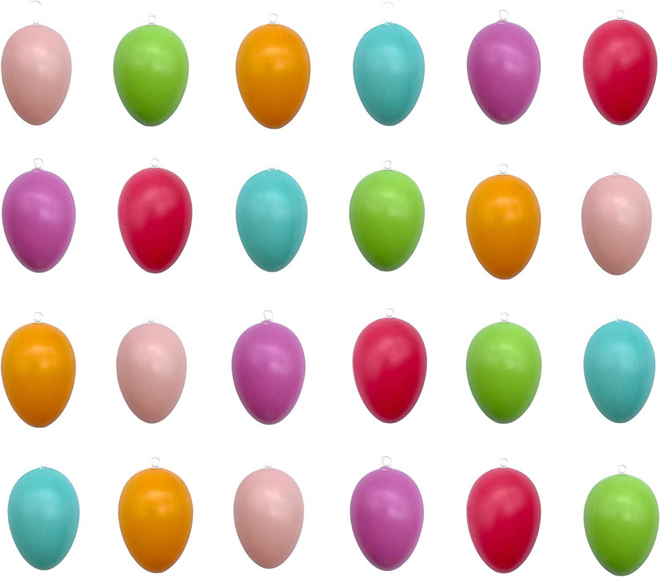 Set de 24 oua pentru Paste MIJOMA, plastic, multicolor, 4 x 3 cm Accesorii pret redus