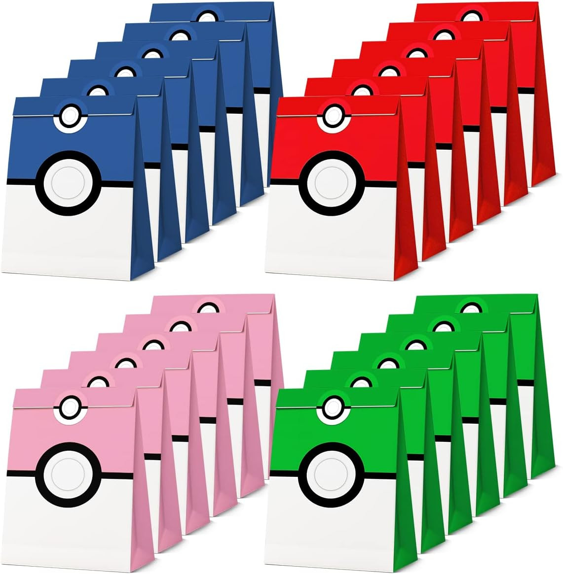 Set de 24 pungi si 32 stickere Layaone, hartie, multicolor, 15 x 8 x 19 cm