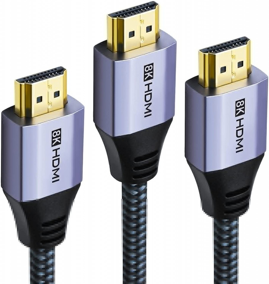Set de 3 cabluri HDMI DDMALL, 8K, mov, 3 m 8K imagine noua