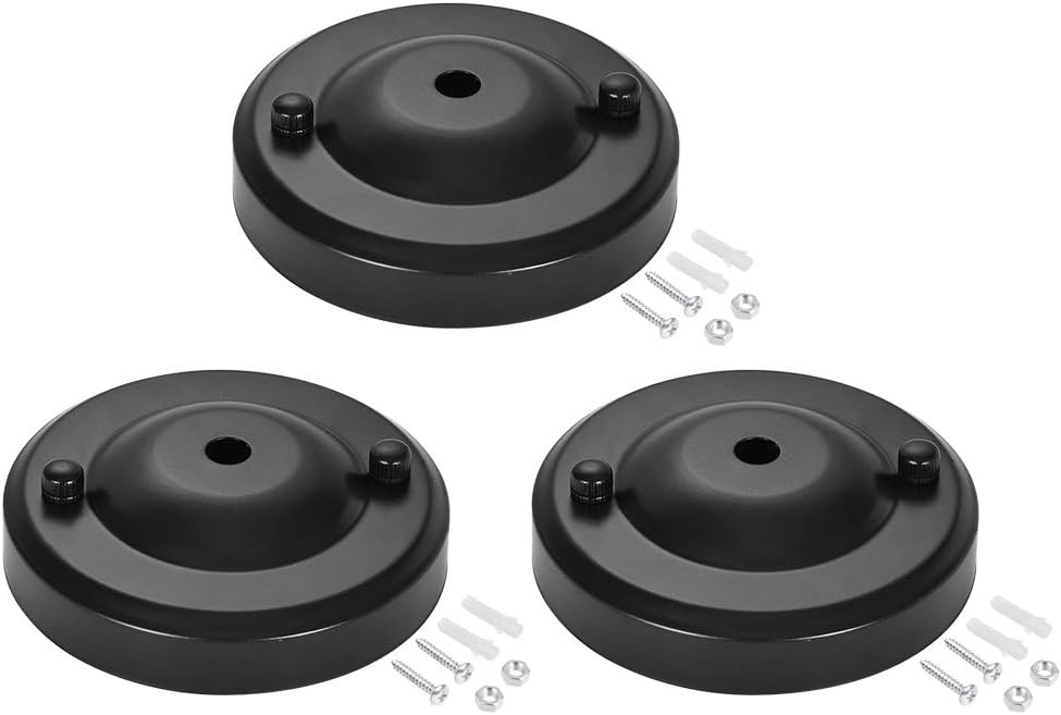 Set de 3 capace pentru becuri Sourcing Map, plastic/metal, negru/argintiu, 104 x 30 mm chilipirul-zilei.ro/