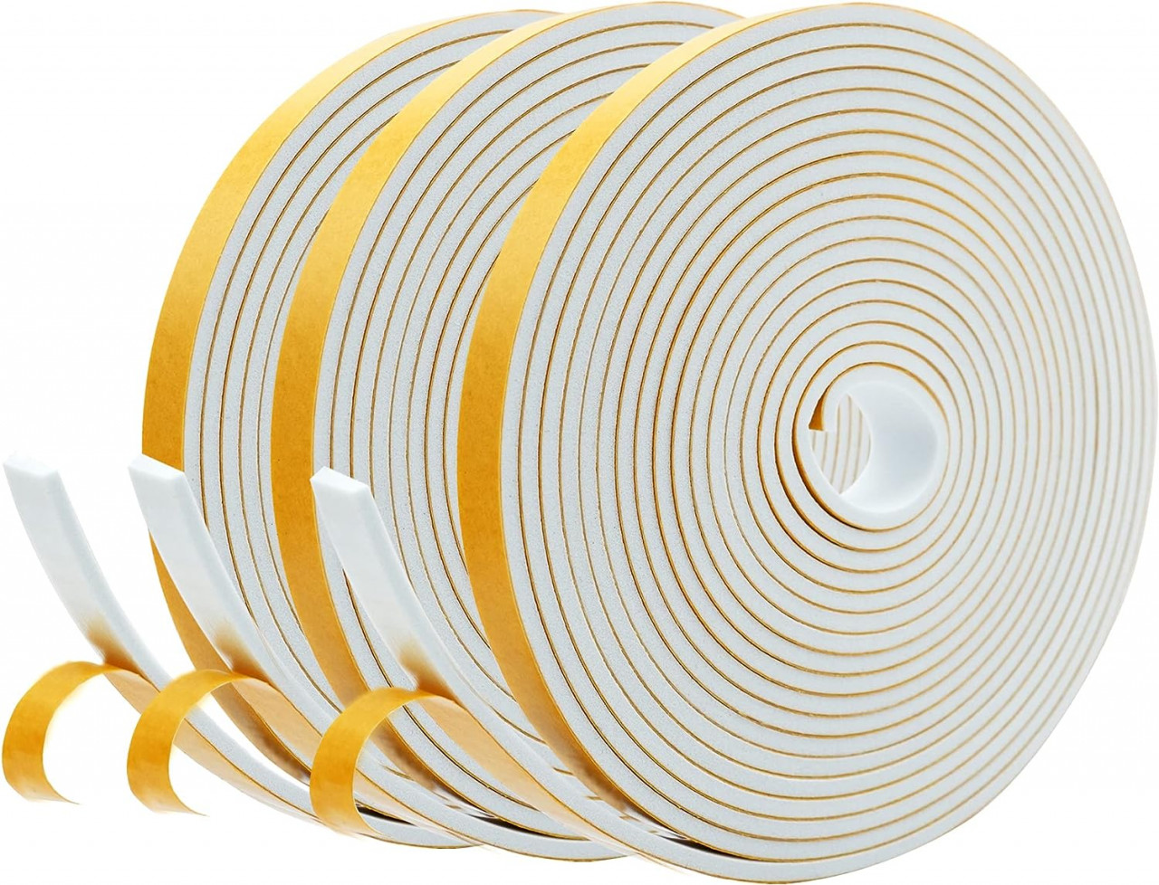Set de 3 role banda de etansare pentru usi si ferestre Taiyeestar, spuma, alb, 10 mm x 5 m pe rola chilipirul-zilei.ro/