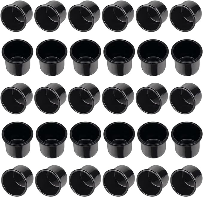 Set de 30 suporturi de lumanari Sthgdona, aluminiu, negru, 22,8 mm