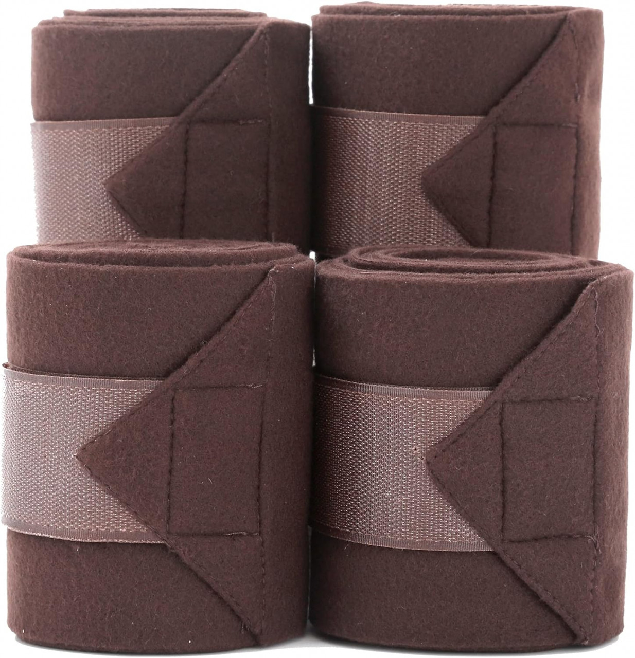 Set de 4 bandaje pentru protectie picioare Merauno, poliester, maro