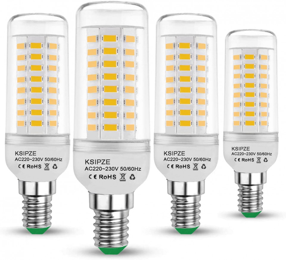 Set de 4 becuri LED E 14 Ksipze, 10 W, 800 lm, AC 220-230 V, 30 x 104 mm chilipirul-zilei.ro/ imagine 2022