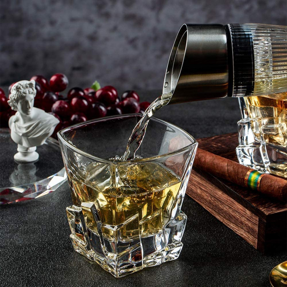 Poze Set de 4 pahare de whisky SkySnow, sticla, transparent, 300 ml