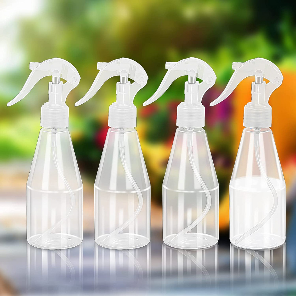 Set de 4 sticle pulverizatoare CHIFOOM, plastic, alb, 200 ml, 5,5 x 18,5 x 7 cm