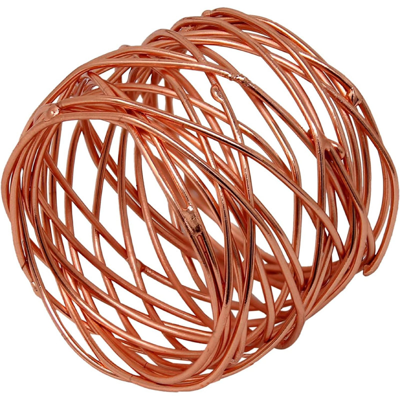 Poze Set de 4 suporturi decorative pentru servetele India Artistic, aliaj, auriu, 6,3 x 2,5 cm