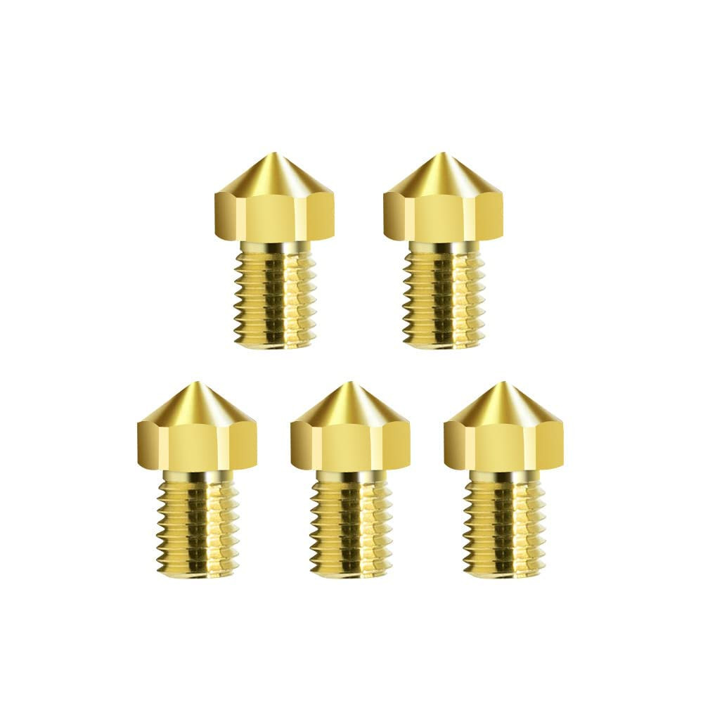 Set de 5 duze pentru imprimanta 3D Guider2S Flashforge, alama, auriu, 0,8 mm