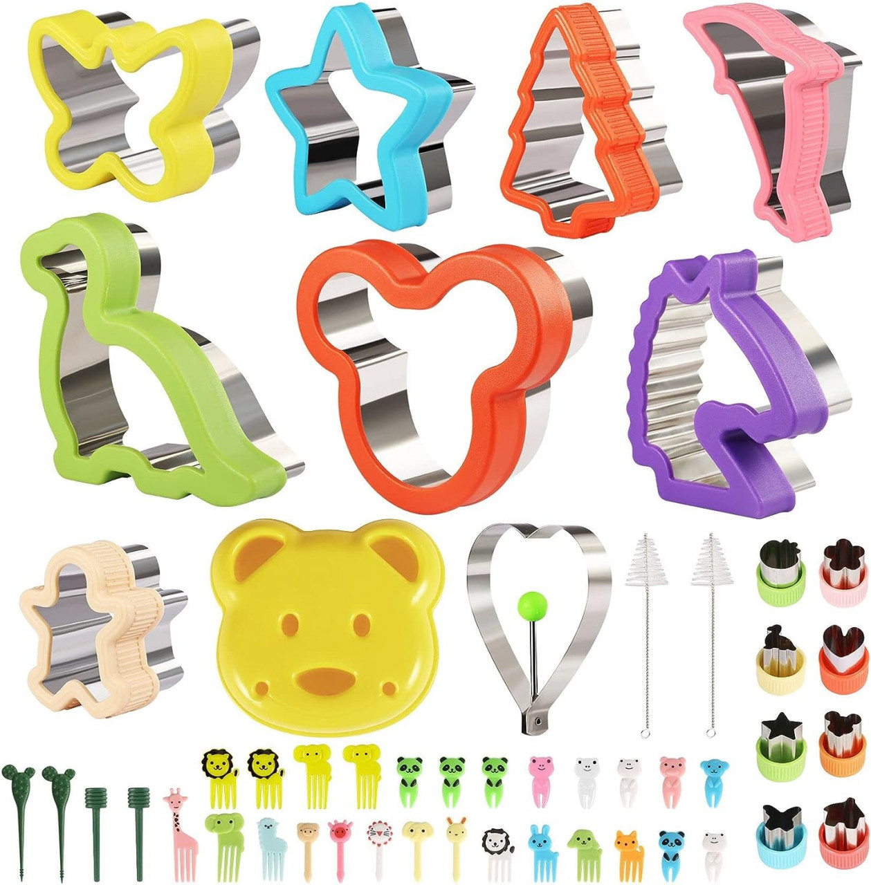 Set de 50 de forme si manere pentru prajituri Yosemy, ABS/otel inoxidabil, multicolor
