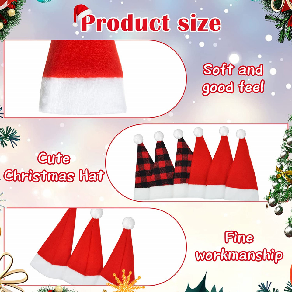 Poze Set de 50 de suporturi de tacamuri de Craciun LYLIDIA, textil, rosu/alb/negru, 6 x 12 cm