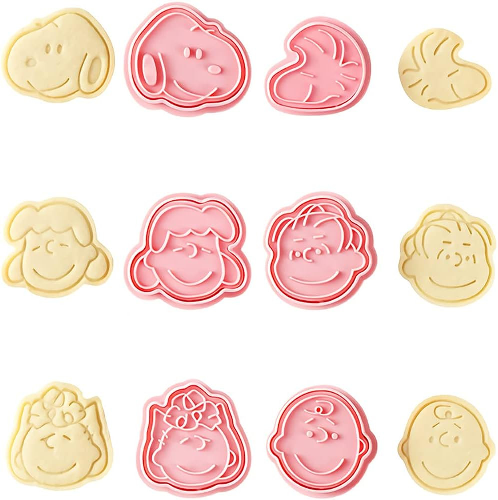 Set de 6 forme pentru biscuiti Simmpu, plastic, roz, 4,5- 5 cm