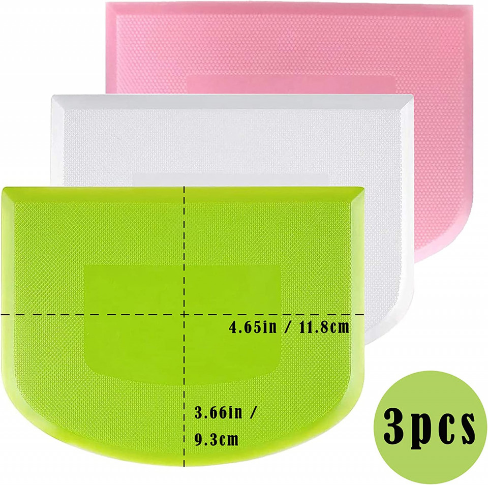 Poze Set de 6 taietoare pentru aluat Qenovo, silicon, verde/ alb/roz, 9,3 x 11,8 cm