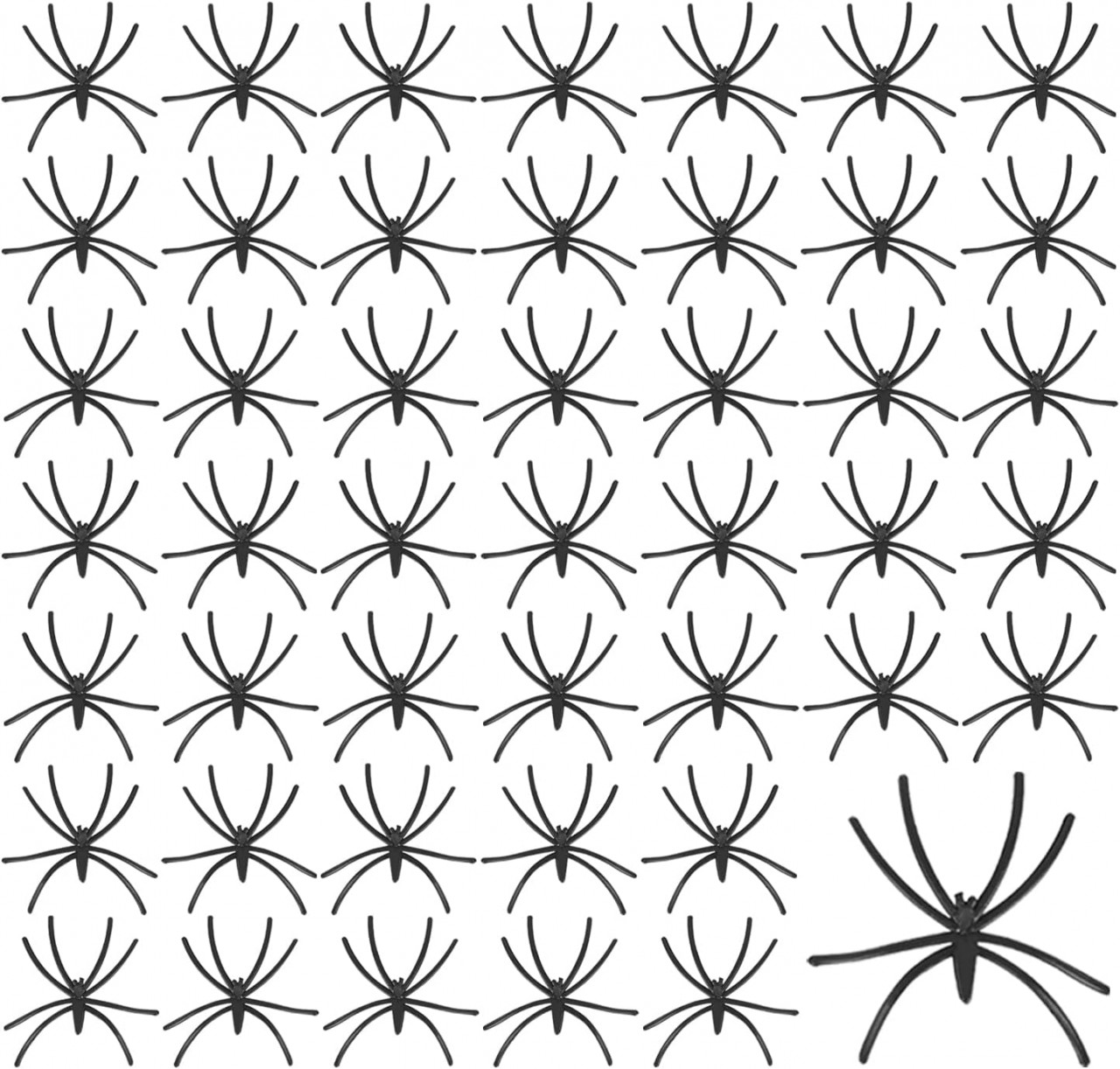Set de 60 de paianjeni Halloween Funklu, plastic, negru, 4.5 x 4 cm