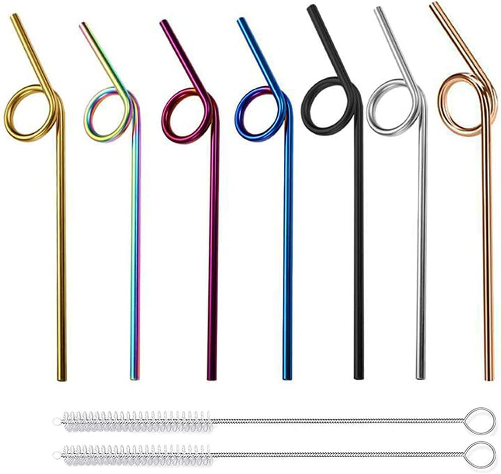 Set de 7 paie de baut si 2 perii de curatare Hoshen, otel inoxidabil, multicolor, 19,5 cm