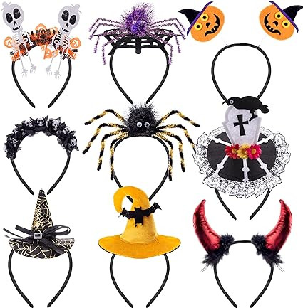 Set de 9 bentite de Halloween, BQTQ, plastic, multicolor, 12 cm/13 cm