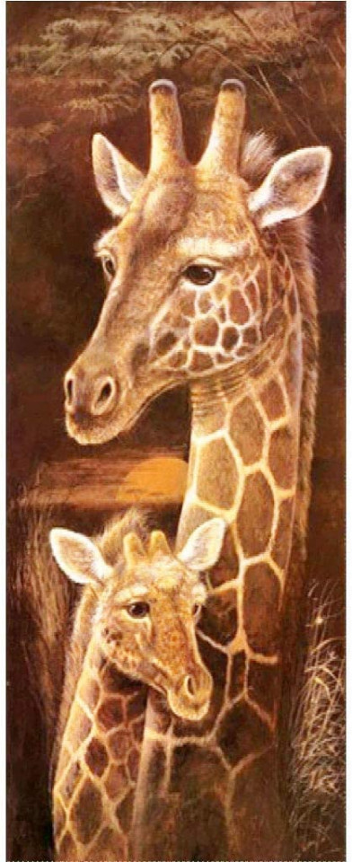 Set de creatie cu diamante ParNarZar, model girafe, maro, 40 x 105 cm