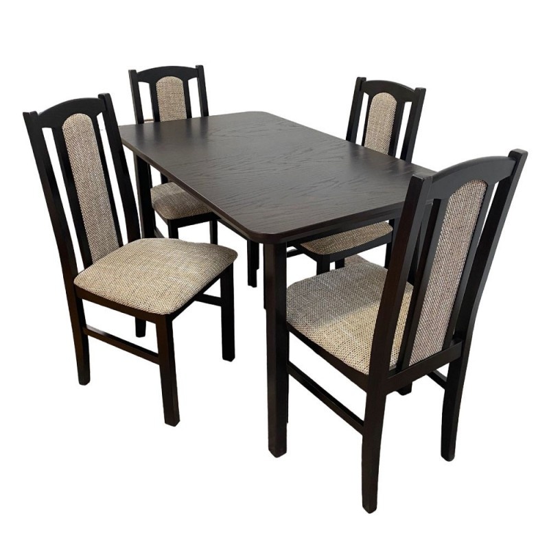 Set masa DM4 Maxima si 4 scaune DM7 Boston, wenge, 70x76x120/150 cm