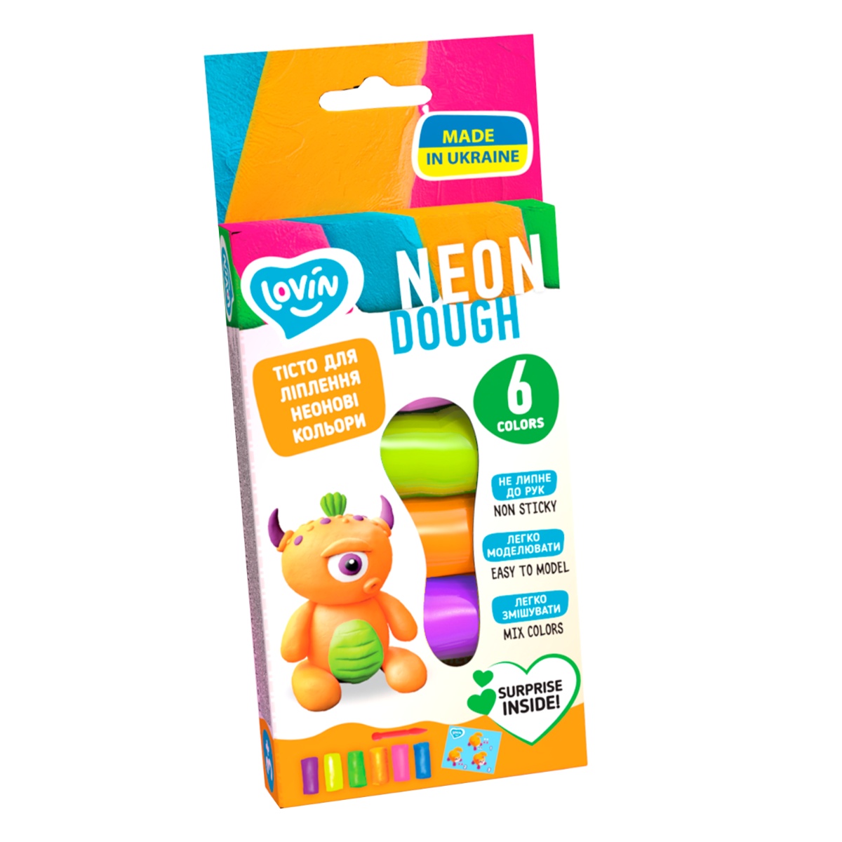 Set plastilina Lovin 6pcs*15gr - Neon