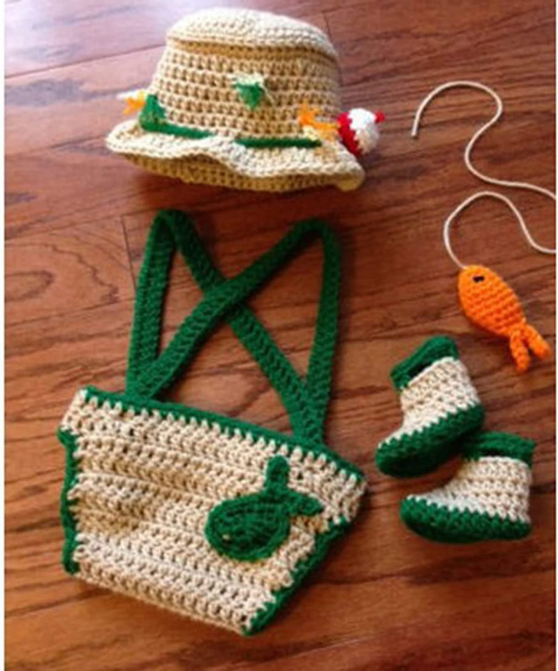 Set tricotat pentru sedinta foto bebelusi Ruiqas, fibre acrilice/bumbac, multicolor, 0-1 luna 0-1