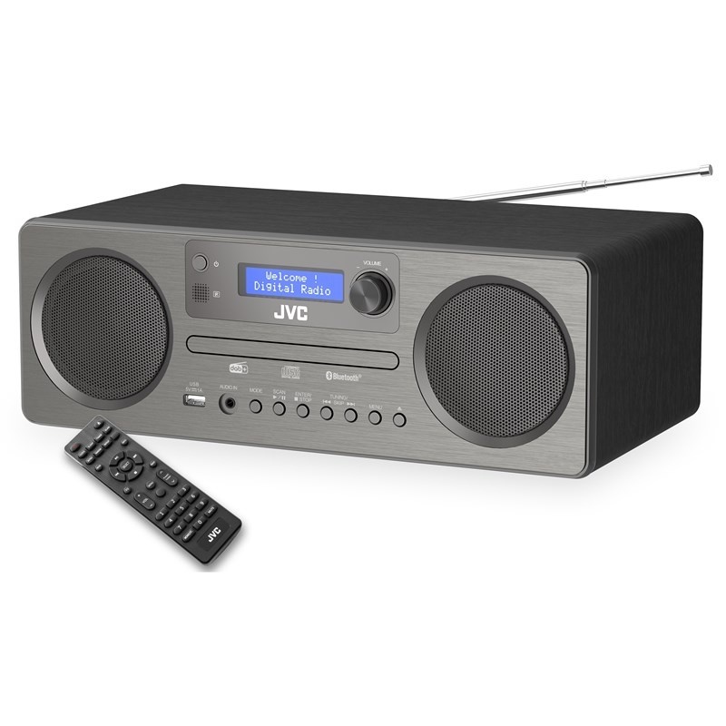 Sistem audio JVC ALL-IN-ONE RD-E861B-DAB, Tuner Digital Dab+/FM, 10 W RMS, Unitate CD, USB, Bluetooth 5.0, negru/gri