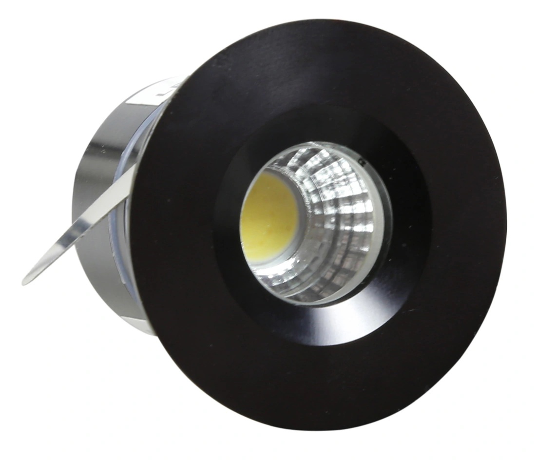 Spot LED incastrat Candellux, 3W, 6000K, negru, IP65