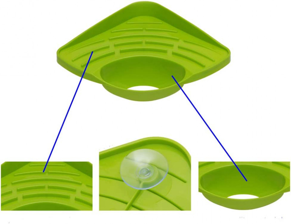 Poze Suport pentru buretele de vase SwirlColor, plastic, verde, 27,5 x 19,5 x 7,6 cm