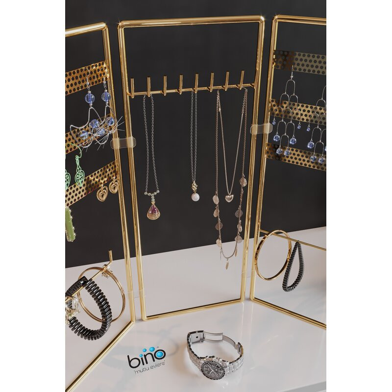 Suport pentru chei/bijuterii Hanah Home, metal, auriu, 40 x 4 x 45 cm image4