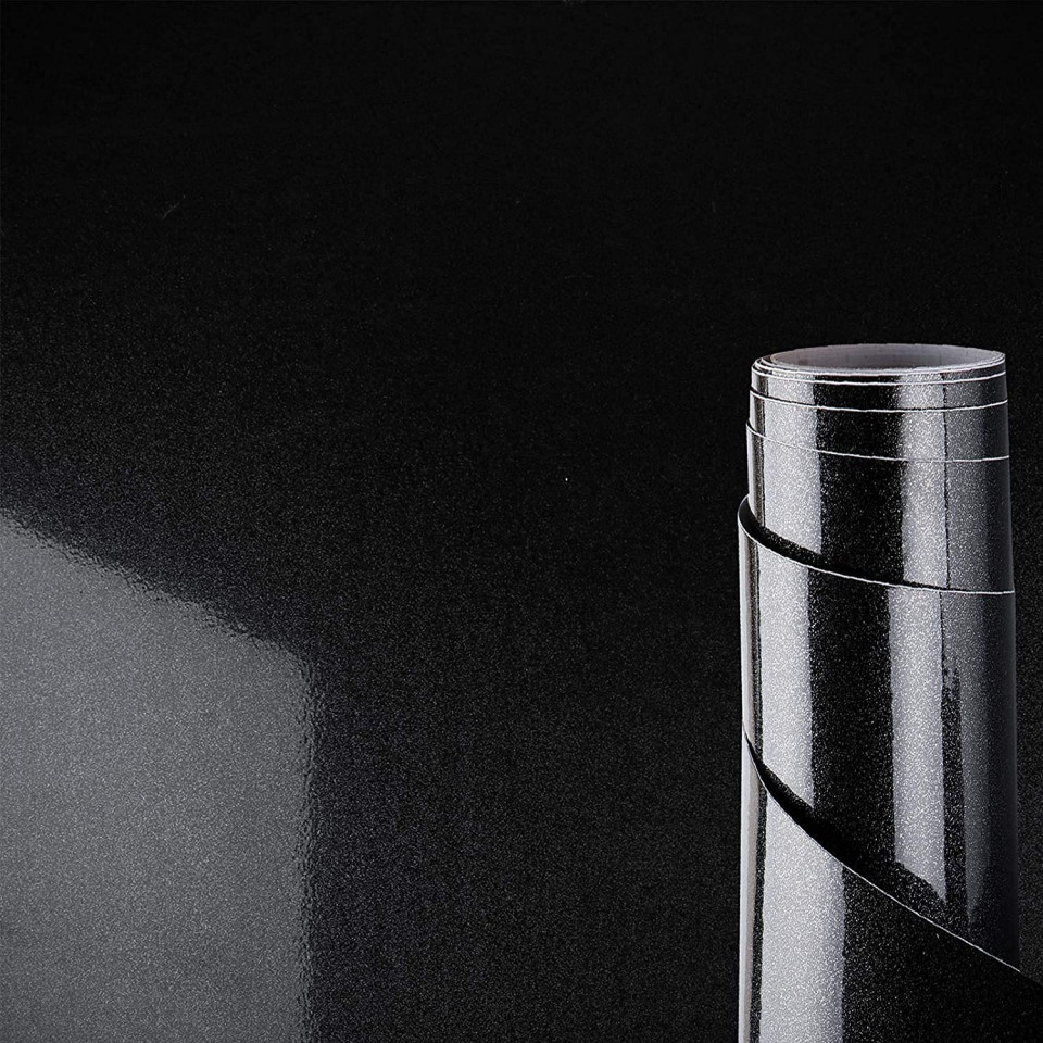 Tapet AWNIC, vinil, negru, 40 x 300 cm