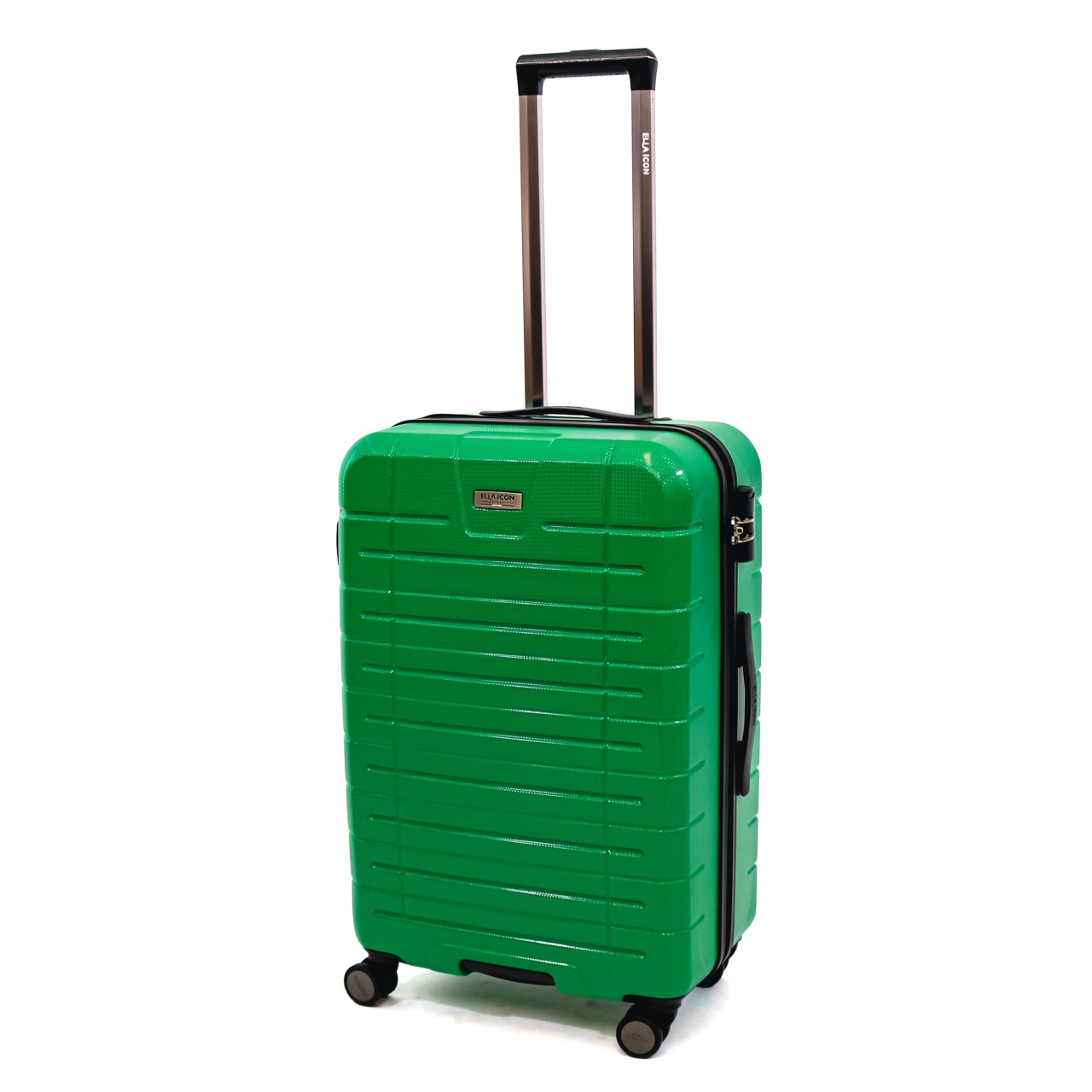 Troler Ella Icon Leaf cu 4 roti duble, ABS, 67x45x27 cm, Verde