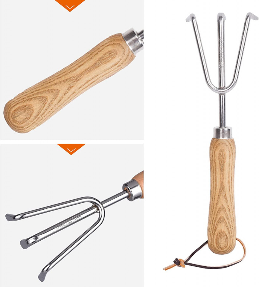 Ustensila pentru plivit Grubber, otel inoxidabil/lemn, argintiu/natur, 8 x 26 cm