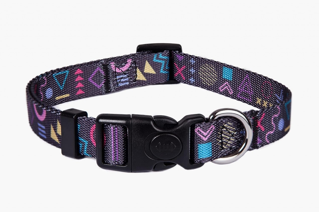 Zgarda reglabila pentru caini ASTORPET, poliester/metal/plastic, multicolor, marimea L