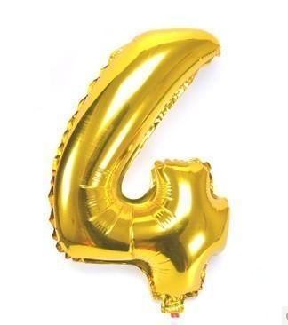 Balon aniversar Maxee, cifra 4, auriu, 40 cm