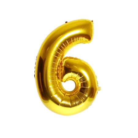 Balon aniversar Maxee, cifra 6, auriu, 40 cm