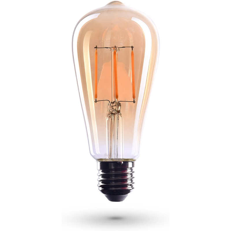Bec decorativ LED E27 CROWN, sticla, auriu, 4W, 230V, lumina alb cald, 13,9 X 6,4 cm chilipirul-zilei.ro/ imagine 2022