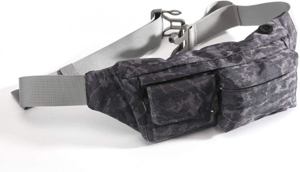 Borseta reglabila Laonainai, nailon, gri, 22 x 9 cm / 60 -120 cm