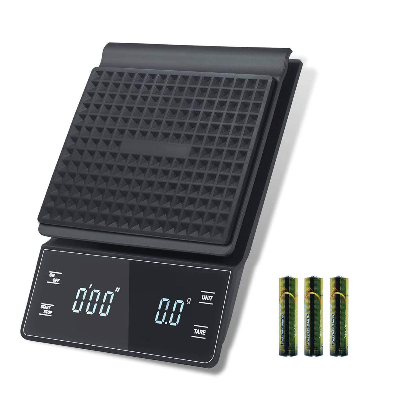 Cantar digital de bucatarie Bemece, ABS, negru, greutatea maxima 3 kg, 16 x 22 x 3,5 cm
