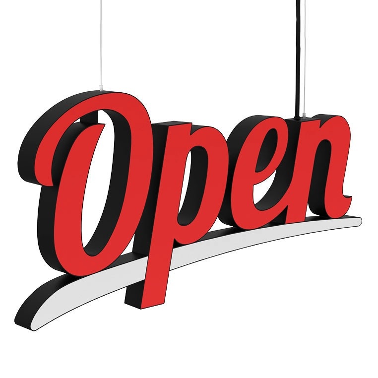 Caseta luminoasa LED suspendata, OPEN, 508mm, rosu/albastru, abcMIX, CS1249