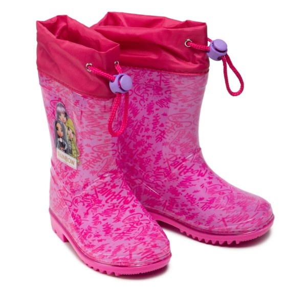 Cizme de cauciuc Perletti Rainbow High pentru fetite PVC marime 26-27 roz