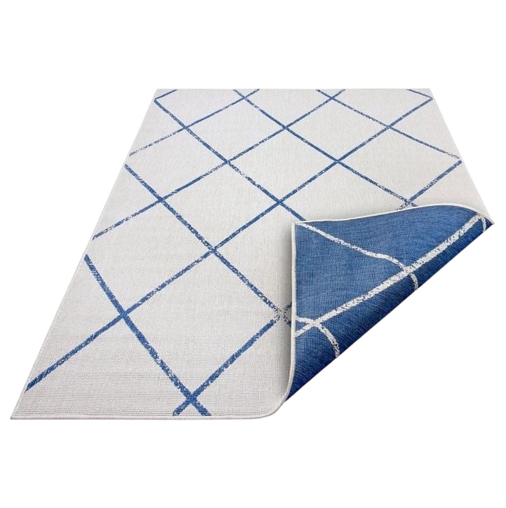 Covor reversibil Gala Lm, textil, alb/albastru, 200 x 290 cm